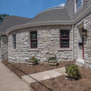 The West face of the building after restoration.