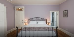 The Lilac guest room with king bed.