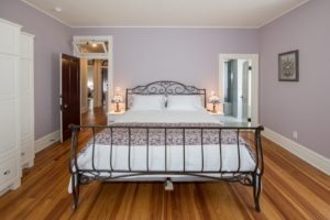 The Lilac guest room with a king bed.