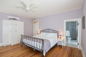 The Lilac guest room with a king bed.