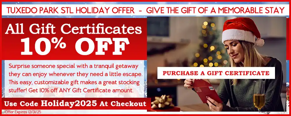 Our St. Louis Bed & Breakfast is a charming alternative to St. Louis Hotels. Get A Gift Certificate Now!